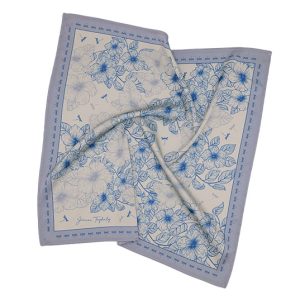Azure Bloom Square Scarf